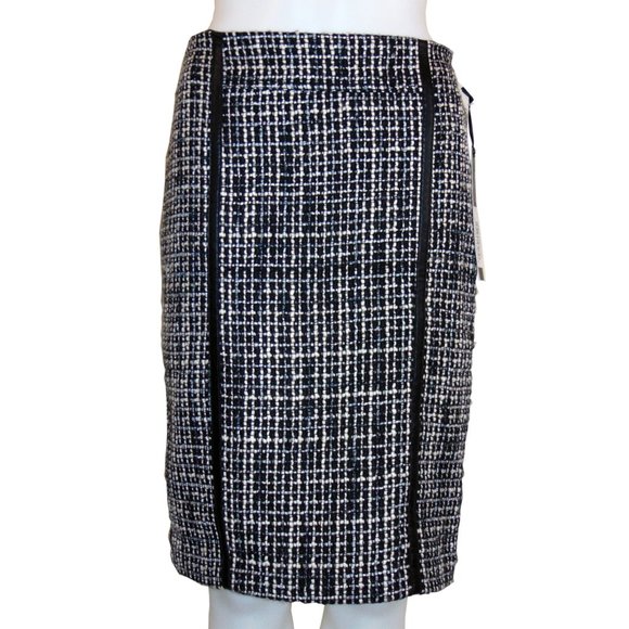 Renuar Plaid Wool Blend Pencil Skirt $112 NEW - Picture 1 of 3